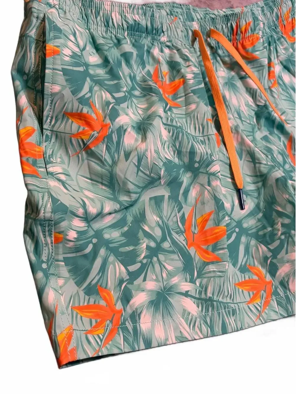 Southern Tide Swim Trunks Mens XXL Teal Tropical Bird of Paradise Floral
